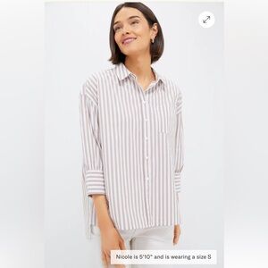 Tuckernuck Striped Button Down Shirt - White and Brown